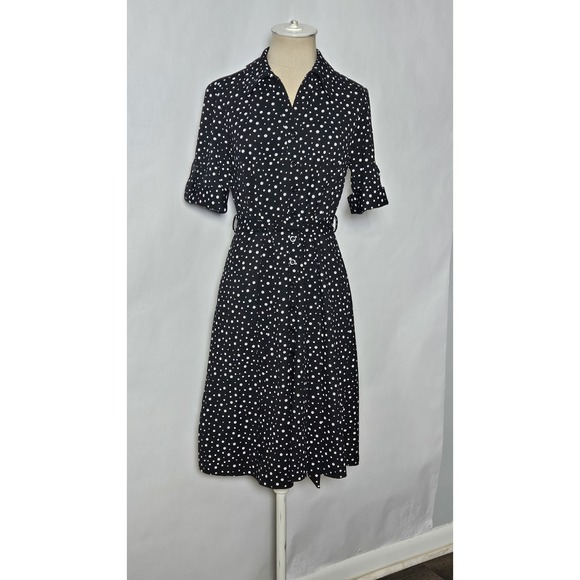 Shelby & Palmer Dresses & Skirts - Shelby & Palmer Button Front Short Sleeve Polka-dot Belted Dress Size 6